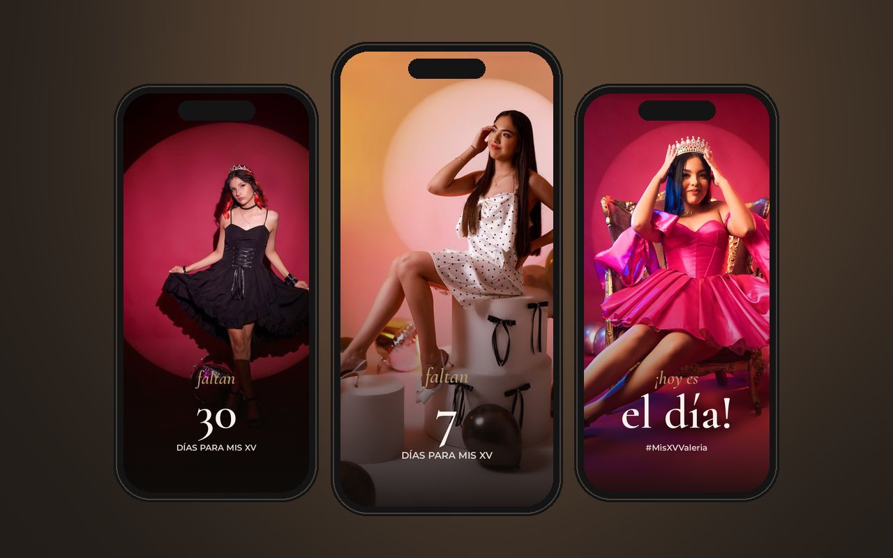 Stories de cuenta regresiva para XV